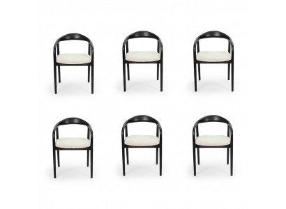 Stylish Stainless Steel 6x Chairs Dining Room Black Modern Chair Designer Metal