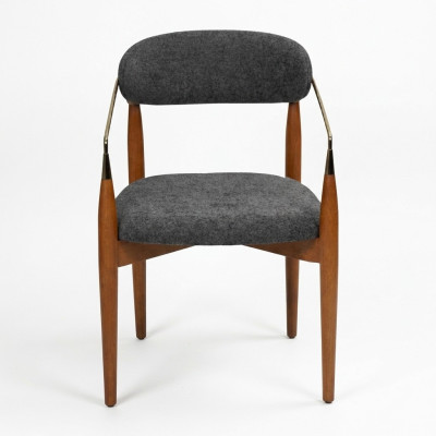 Dining room chair grey chair with armrests upholstery furnishing luxury furniture