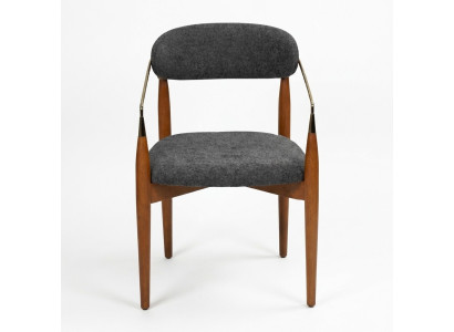 Dining room chair grey chair with armrests upholstery furnishing luxury furniture