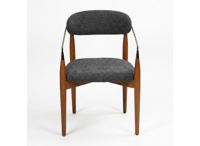 Dining room chair grey chair with armrests upholstery furnishing luxury furniture