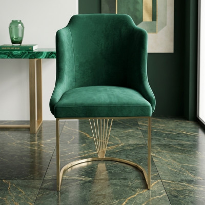 Designer Green Dining Chair Luxury Single-Seater Modern Dining Room Furniture