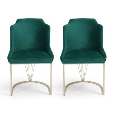 Designer green dining chair 2x chairs luxury single-seater modern dining room