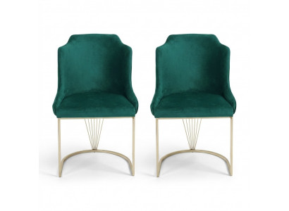Designer green dining chair 2x chairs luxury single-seater modern dining room