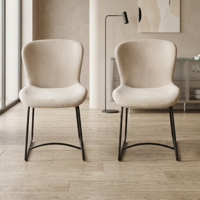 Dining chair 2x chairs dining room modern chairs metal design white new