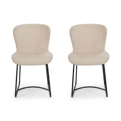 Dining chair 2x chairs dining room modern chairs metal design white new