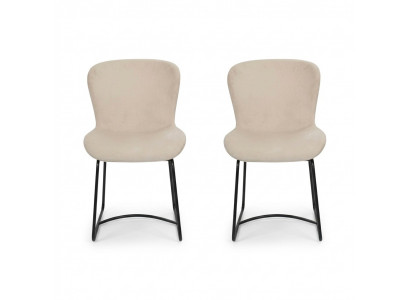Dining chair 2x chairs dining room modern chairs metal design white new