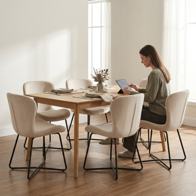 Dining room chair white 6x chairs dining room modern chair metal design