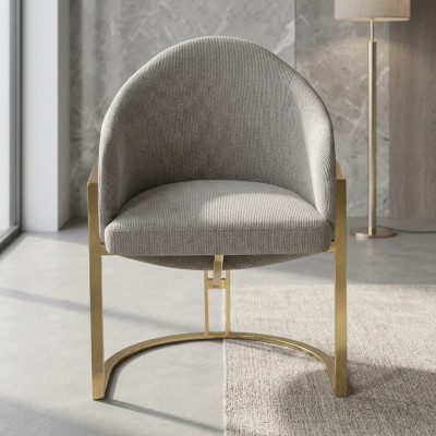 Stylish Upholstered Dining Chair Metal Kitchen Chair White Modern New