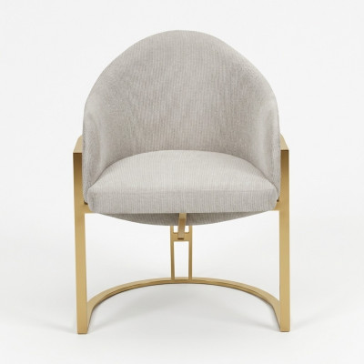 Stylish Upholstered Dining Chair Metal Kitchen Chair White Modern New
