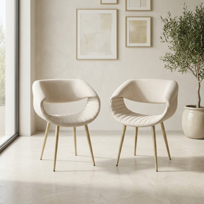 Modern 2x chairs upholstered chair luxury armchair dining room living room new