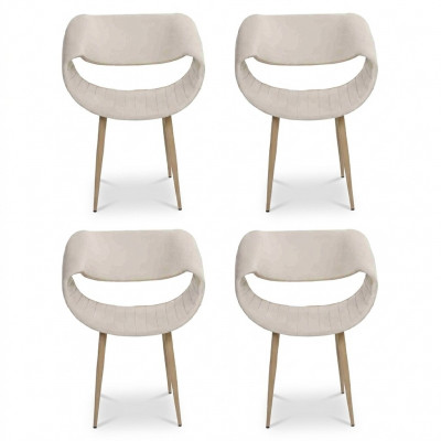 Modern 4x chairs upholstered chair luxury armchair dining room living room new