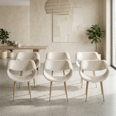 Luxury chairs 6x padded modern white chair chair dining room living room new