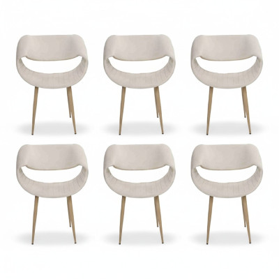 Luxury chairs 6x padded modern white chair chair dining room living room new