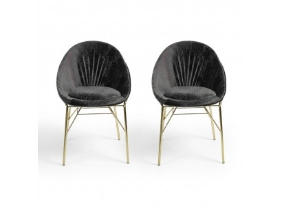 Design Black 2x Chairs Without Armrests Dining Room Modern Furniture Luxury New