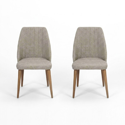 Modern 2x Chairs Upholstered Chair Luxury Armchair Gray Chair Lounge Chair Dining Room