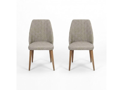 Modern 2x Chairs Upholstered Chair Luxury Armchair Gray Chair Lounge Chair Dining Room