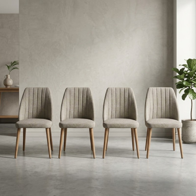 Modern gray set of 4 chairs upholstered chair luxury armchair chair dining room chair