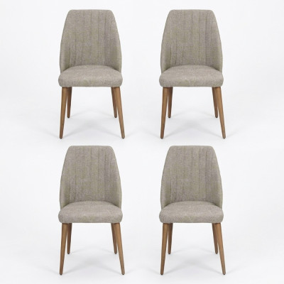 Modern gray set of 4 chairs upholstered chair luxury armchair chair dining room chair