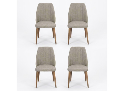 Modern gray set of 4 chairs upholstered chair luxury armchair chair dining room chair