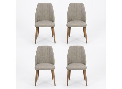 Modern gray set of 4 chairs upholstered chair luxury armchair chair dining room chair