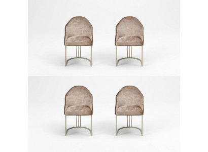 Dining room chair luxury 4x chairs textile design metal modern chair furniture