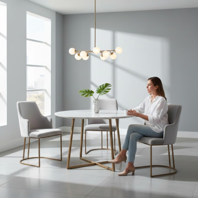 Modern gray dining chairs stylish kitchen chairs luxury design 4x chairs new
