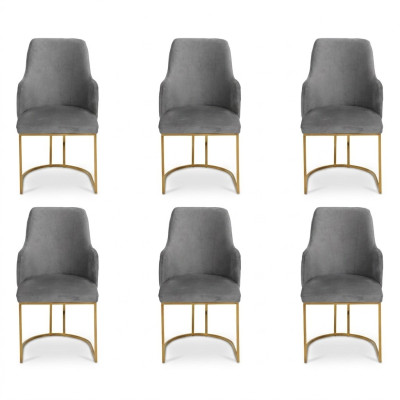 Luxury gray dining chairs stylish kitchen chairs modern design 6x chairs new