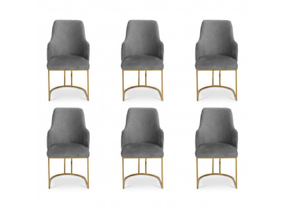 Luxury gray dining chairs stylish kitchen chairs modern design 6x chairs new