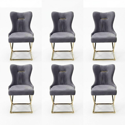 Stylish dining room 6x chairs luxury armchair chair gray armchair living room furniture new