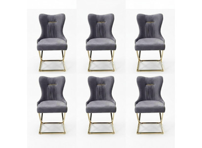 Stylish dining room 6x chairs luxury armchair chair gray armchair living room furniture new