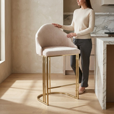 Luxury dining chair beige armchair furniture interior seat cushion chairs