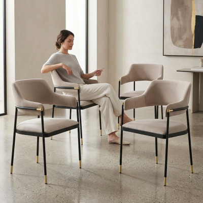 Stylish Chair Dining Room Chair 4x Chairs White Kitchen Chair Armchair Luxury