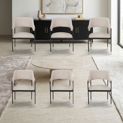 Stylish Chair Dining Chair White 6x Chairs Kitchen Chair Armchair Luxury