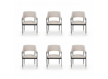 Stylish Chair Dining Chair White 6x Chairs Kitchen Chair Armchair Luxury