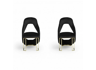 Stylish 2x Dining Room Chairs Black Kitchen Chair Armchair Luxury Novelty