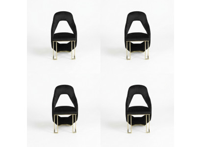Stylish black 6x chairs dining room chair kitchen chair chair luxury novelty chair