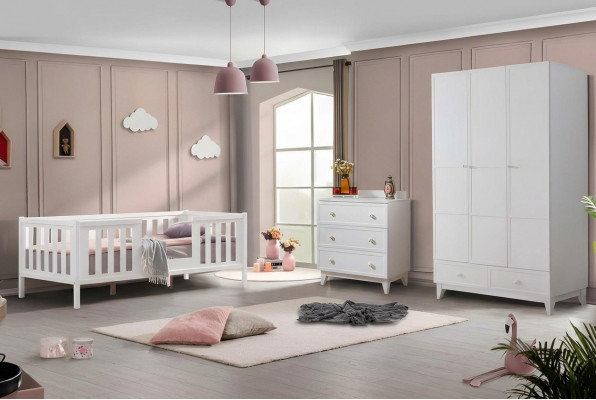 Children's Room 2pc Bedroom Furniture Complete Room Youth Room White