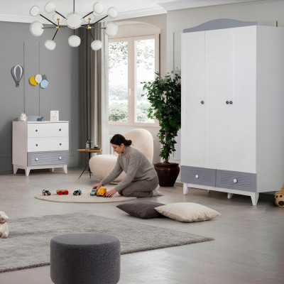 Modern children's room 2-piece furniture complete room multicolored wardrobe chest of drawers