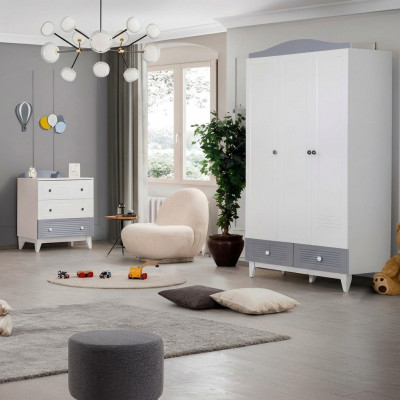Modern children's room 2-piece furniture complete room multicolored wardrobe chest of drawers