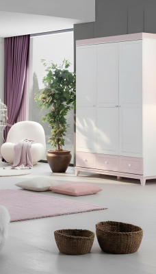 Wardrobe Wooden Cabinet Closet Wood Multicolored Bedroom Modern