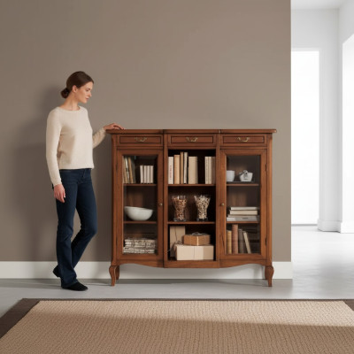 Designer luxury wood display cabinet sideboard Italian furniture