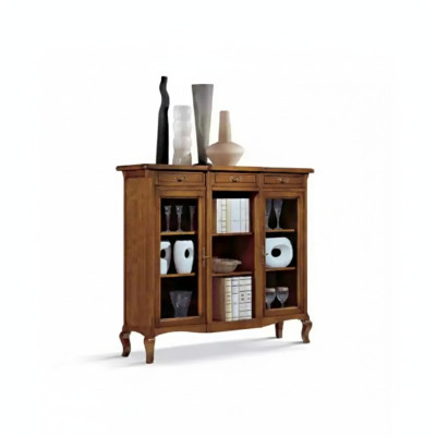 Display cabinet living room furniture sideboard wooden vitrines brown cabinet solid wood