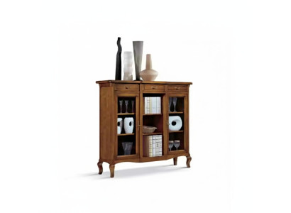 Display cabinet living room furniture sideboard wooden vitrines brown cabinet solid wood