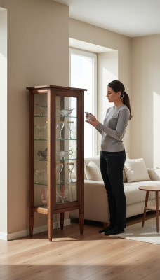 Classic Display Cabinet Dresser Display Cabinet Glass Cabinet Brown