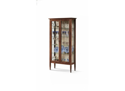 Display glass cabinet brown living room wood sideboard luxury furniture Italy