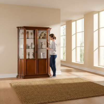 Luxury display cabinet living room furniture cabinet glass showcases designer sideboard
