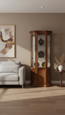 Cabinet Brown Wood Design Furniture Display Cabinet Sideboard Display Cabinet Luxury Glass New