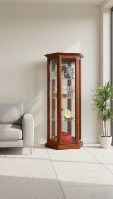 Display cabinets showcase wooden luxury living room furniture cabinet brown new