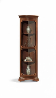 Corner display cabinet, living room furniture, sideboard, wood display cabinet, brown, new