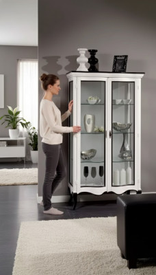 Living room furniture sideboard wooden display cabinet glass cabinet solid wood display cabinet